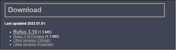Create Live USB in Windows